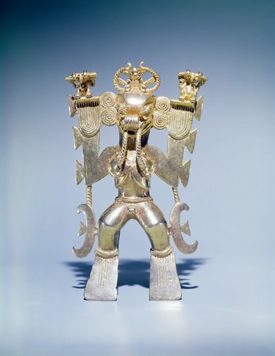 Pendant Representing a Crocodile God by Pre Columbian